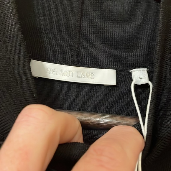 NWT Helmut Lang Merino  Wool Blend Cropped Sweater (BLACK), Large - Picture 3 of 6